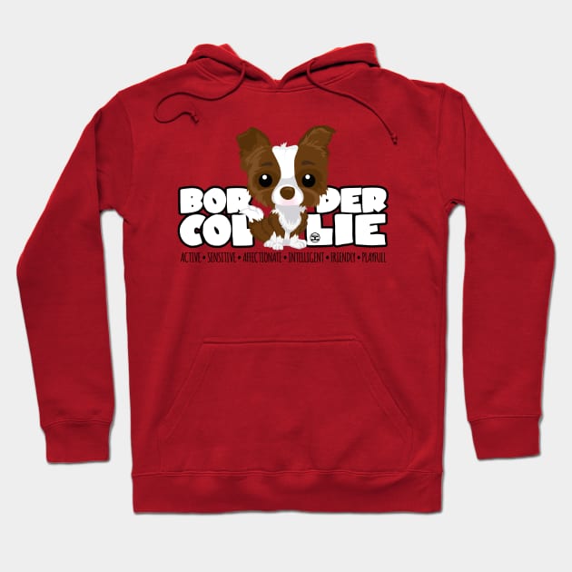 DGBigHeads - BorderCollie Brown Hoodie by DoggyGraphics